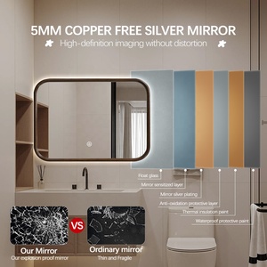 Antique-Mộc mạc Led Gương phòng tắm với khung gỗ và kính tối giản Wall Mount trang trí nhà nghệ thuật cho khách sạn - Product Image 4