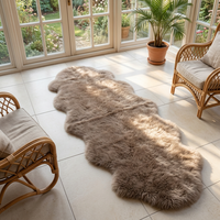 Tapis en fausse fourrure animale décoratif pour la maison, antidérapant, shaggy, pour bureau, balcon, lavable en machine, tapis de voiture - Grande Vente