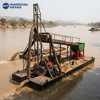 Drague flottante à jet d'aspiration pour l'extraction d'or et de sable, bateau de dragage alluvial fluvial à moteur diesel