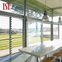 Fenêtre à persiennes en verre en alliage d'aluminium, style moderne et minimaliste, de marque supérieure, pour cuisine extérieure, ouverture coulissante, isolation thermique