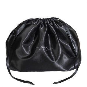 Bolsa de Compras de Satén Negro con Cordón, Diseño Personalizado, Bolsa con Cordón para Cosméticos y Productos para el Cuidado de la Piel, Tamaño Personalizado - Product Image 2
