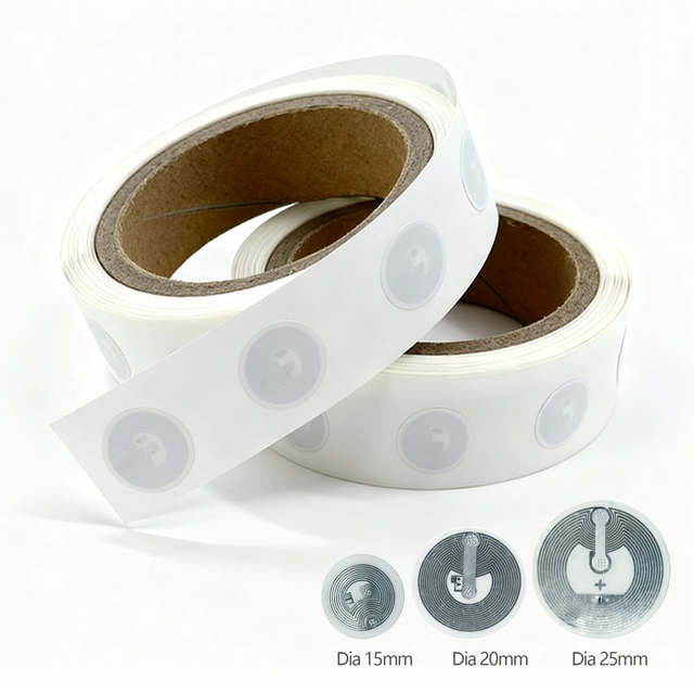 Pegatina RFID Nfc Tag Label Printed Custom Size Nfc Ntag213 215 216 Chip PVC RFID Sticker for Link Sharing