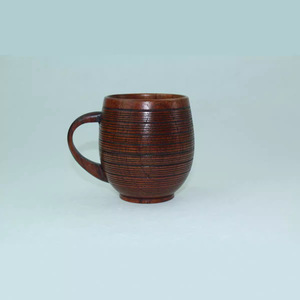 Tasse en bois de style japonais, avec poignée en bois de jujube massif, design oriental, style simple, pour boisson, idéale pour offrir en cadeau. - Product Image 2