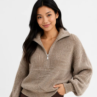 Pull-over pour femme personnalisé OEM & ODM, tricot épais, manches longues, élégant, automne-hiver, Noël, vêtements en polyester, Ropa De Mujer