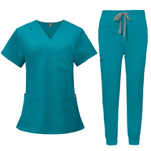 Tenues d'infirmières personnalisées à manches courtes unisexes, en tissu tissé, durables, pour hôpitaux, médecins et infirmières, style décontracté - Product Image 3