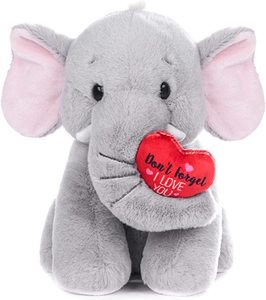 Elefante de Peluche Suave con Corazón Rojo, Peluche Personalizado de 8'' con la Frase 'Te Amo', Elefante de Peluche Gris para Regalo de San Valentín - Product Image 2