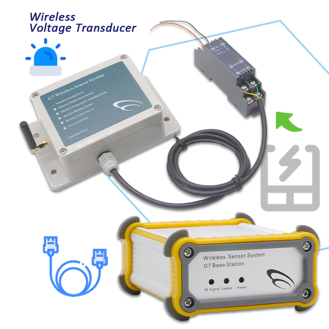 Wireless Voltage Transducer Industrial Remote Power High/Low Voltage Motion Sensor Station CE ROHS Certified Analog Digital