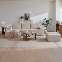 Canapé modulaire sectionnel sans armature, gain de place, moderne, durable, garni d'éponge compressée sous vide et recouvert de tissu, idéal pour les petites maisons