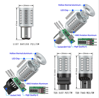 Fonction stroboscopique 28w blanc ambre rouge 45smd 3030 P21/5w P27w Py21w ampoule d'arrêt sans Hyper Flash feu de recul Con Canbus W21w Led Auto