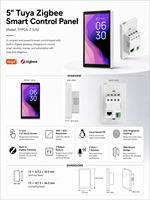 Panel de Control Inteligente Tuya de 5 Pulgadas para Hogar Inteligente, Compatible con HomeKit y Matter, Táctil, WiFi, Control por Aplicación Android, Kit Profesional para Hoteles
