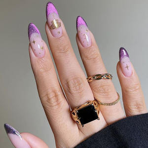 <span class=keywords><strong>Prix</strong></span> de gros pour faux ongles, <span class=keywords><strong>prix</strong></span> de vente de faux ongles, fournisseur de faux ongles en acrylique faits à la main, pointes de faux ongles français violets - Product Image 1