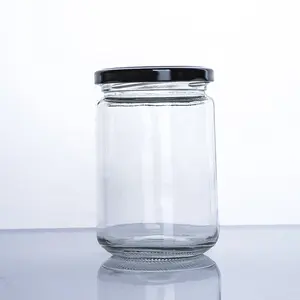 100ml / 120ml / 150ml / 240ml / 350ml / 500ml / 1000ml empty round glass jam jar pickles jars glass honey jar with lids