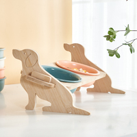 Mangeoire rectangulaire en bambou écologique pour animaux de compagnie (chats et chiens) – Vente en gros