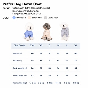 Abrigo de Plumón para Perro, 3 en 1, Reversible, 90% Plumón de Pato Blanco, Tallas XXS-XL, Invierno, Logotipo Personalizado, OEM, ODM - Product Image 5