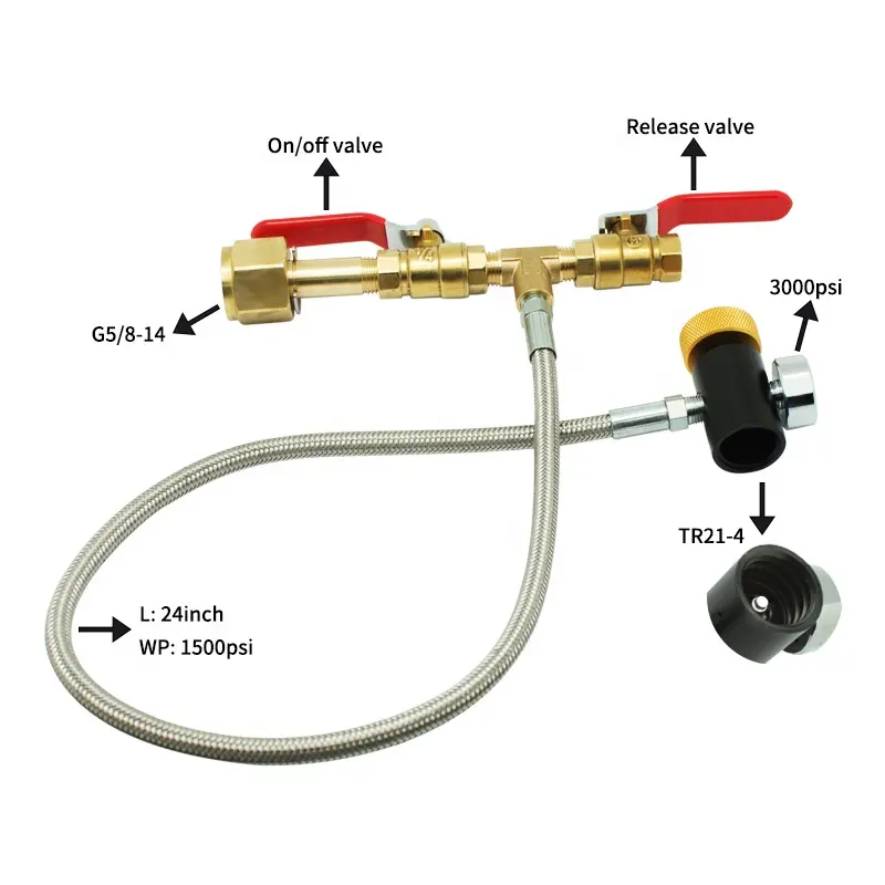2023 sıcak satış G1/2 CO2 silindir dolum adaptörü şişe konektörü CO2 tankı Soda makinesi aksesuarları hortum FillingTank