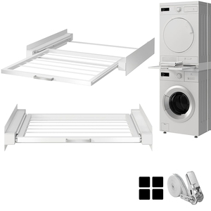 Kit de rangement métallique coulissant pour machine à laver et sèche-<span class=keywords><strong>linge</strong></span>, solution d'empilage pour serviettes - Product Image 3