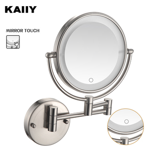 KAIIY Salle De Bains Moderne Style Extensible Double Bras S'étendent 2 Visage Loupe Forme Ronde Led Miroir De Salle De Bain - Product Image 6