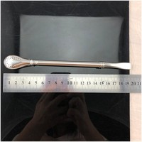 Paille-filtre à thé Yerba Mate en acier inoxydable 304 de 19,5 cm avec cuillère