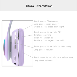 <span class=keywords><strong>JKK</strong></span>-auriculares inalámbricos con Orejas de conejo para niños, bonitos auriculares bluetooth con micrófono - Product Image 5