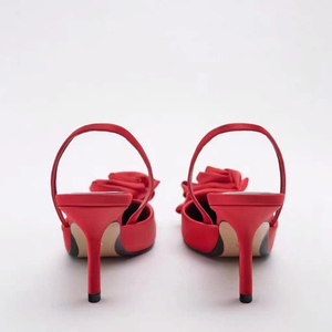 Zapatos De Tacon Para Mujer sandali alla moda fiore rosso <span class=keywords><strong>tacchi</strong></span> alla moda <span class=keywords><strong>con</strong></span> fiocco - Product Image 3