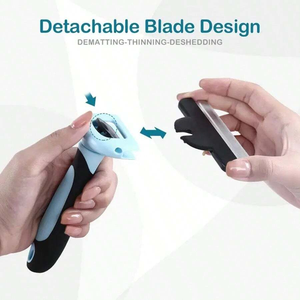 Tondeuse anti-poils pour chien KingHon, outil de démêlage pour poils longs et courts, brosse de toilettage sûre pour animaux de compagnie, fabriquée en acier inoxydable durable et ABS - Product Image 3