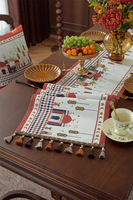 WML020 Nappe et chemin de table personnalisés en coton et lin jacquard teint en fil de haute qualité pour les fêtes