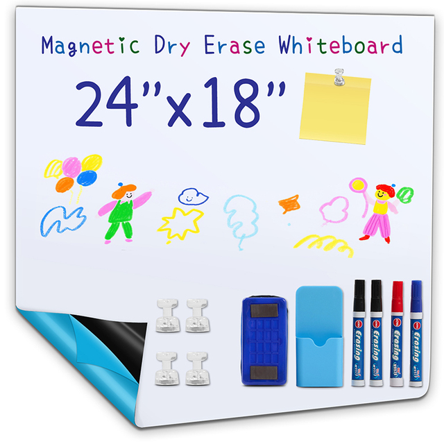 Removable Magnetic PET Whiteboard Wall Sticker Home Office Kids Teaching Small Blackboard Writing Board