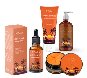 Private Label Custom Beauty Products Natural solarium Tanning oil Set Home Use Tanning Kit