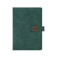 Carnet rechargeable en cuir lisse personnalisable avec fermoir fenêtre PQ A5, coffret cadeau premium en tissu écologique