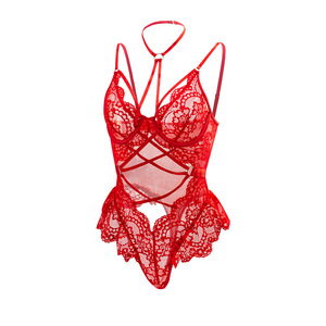 ชุดชั้นในผู้หญิงแบบโปร่งใส ชุดบอดี้สูทผ้าไนลอนเว้าลึกแบบตาข่าย  ชุดชั้นในลูกไม้เซ็กซี่แบบเปิดหลัง - Product Image 3