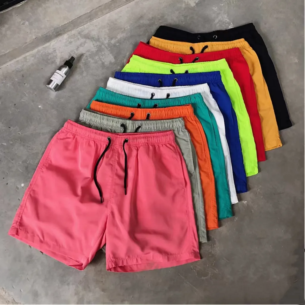 Men Custom Shorts Youth Summer Bulk Athletic Sweatsuit Casual Candy Color Running Fitness Oversize Beach Plus Size Men's Shorts