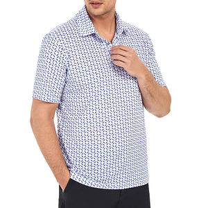 Summer 90% Polyester 10% Spandex Mens Regular Fit Dry Fit 4 Way Stretch Fabric <b>Golf</b> <b>Polo</b> Shirts Jersey Custom Full Print T Shirt - Product Image 3