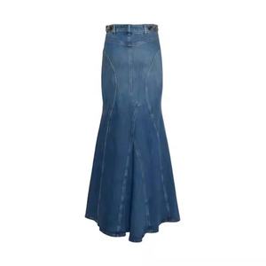 กระโปรงยีนส์ถักทรงดินสอสไตล์วินเทจ คุณภาพสูง เอวสูง สำหรับผู้หญิง - Product Image 2