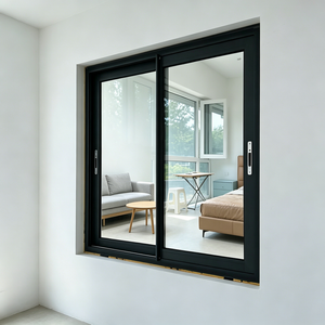 Fenêtre coulissante en aluminium et verre, design géométrique moderne, finition mate <span class=keywords><strong>taupe</strong></span>, à profil étroit - Product Image 5