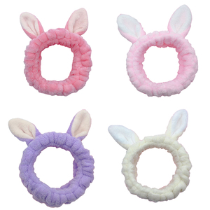 Banda elástica para la cabeza para bebé y niña, diadema de satén con adorno de orejas de cangrejo y conejo para Yoga y Spa, logotipo personalizado - Product Image 3