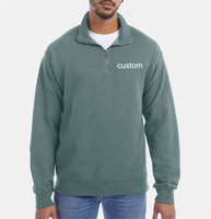 Pull personnalisable OEM 1/4 zip polaire col montant sweats à capuche et sweat-shirts logo brodé sweat-shirt quart-zip pour hommes