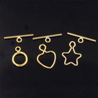 Anneau à fermoir barre en or rempli 14K, anti-ternissement, motif cœur et étoile, pour la fabrication de colliers, bracelets et accessoires de bijouterie