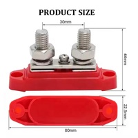 Bloc de distribution d'alimentation automobile à 2 voies M10, en laiton nickelé, DC 48V 250A, avec barre omnibus et couvercle pour VR et bateau