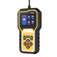 Nuevo Lector de Códigos TP02 en Inglés, Detector de Fallas de Coche Multifunción, Escáner OBD II de 16 Pines, Cable de Alimentación DC12V, Analizador Automático, 1 Año de Garantía