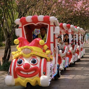 Высококачественный индивидуальный безрельсовый туристический поезд-аттракцион для детей в стиле клоунов - Product Image 4