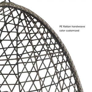 Mobilier d'extérieur Patio Chaise à bascule en rotin Chaise à œuf suspendue en osier KD - Product Image 6