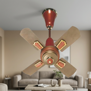 Ventilateur de plafond électrique tendance de haute qualité 600 mm 75 W, rafraîchisseur d'air lumineux, contrôlé par application, design métallique, pliable, pour usage hôtelier - Product Image 2