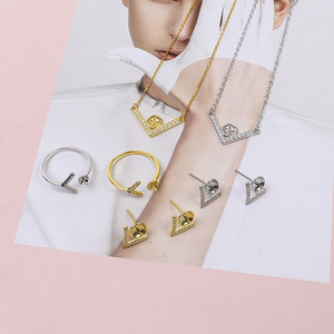 Juego de Accesorios de Plata S925 en Forma de V para DIY con Perlas, Nuevo Juego de 10 Piezas para Pendientes, Anillos, Collares, Colgantes, Cadenas, Base Vacía, Joyería de Moda - Product Image 2