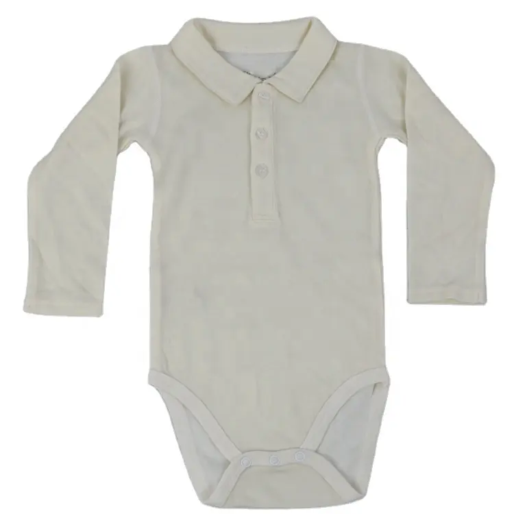 Vendita calda all'ingrosso organico lana Merino stampa neonato vestiti pagliaccetto Jersey pagliaccetti abbigliamento per bambini