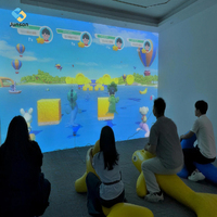 Nuevo Juego Interactivo de Proyección con Bicicleta de Ejercicio, Proyector de Video, VR y AR para Juegos Deportivos Escolares al Aire Libre, Carnaval de Delfines