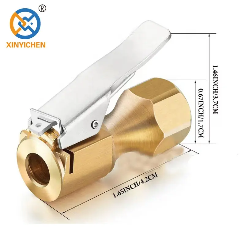 Пневматический патрон 1/4 дюйма, Сверхмощный Замок с открытым потоком на воздушном клапане шины, патрон с зажимом