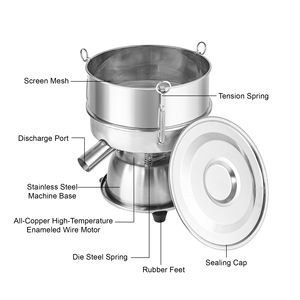Machine de tamisage automatique électrique en acier inoxydable pour poudre de café, farine et graines de sésame, tamis vibrant circulaire - Product Image 4