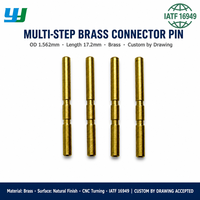 Connecteur à broches de contact multi-étages en laiton, borne conductrice, broche d'axe étagée usinée CNC de précision, dessin personnalisé OEM