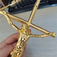 Crucifijo de Plástico Ornamental Estilo Europeo, Color Dorado, Cruz de Jesús para Ataúd, Accesorios de Decoración Funeraria