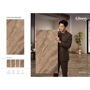 Grey Golden Carrara Marble Porcelain Tiles 600x1200mm High Gloss Luxury Interior Floor <b>Wall</b> Collection - Product Image 5
